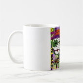 Mug Masque à plumes de Mardi Gras psychédélique (Gauche)