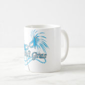 Mug Masque bleu de mardi gras (Devant droit)