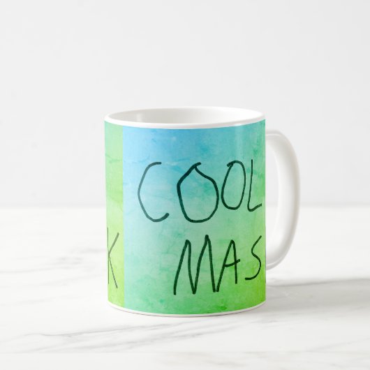 Mug Masque cool Original écriture manuscrite bleu et v (Devant droit)