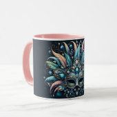 Mug Masque de bijoux à plumes Boho Masquerade (Devant gauche)