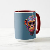 Mug Masque de chimpanzé orné (Devant droit)