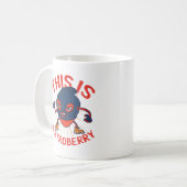 Mug Masque de fraise drôle Art de fruit masqué (Devant gauche)