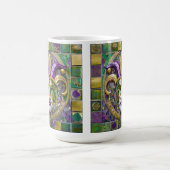 Mug Masque de Jester Mardi Gras Violet Vert Or (Centre)