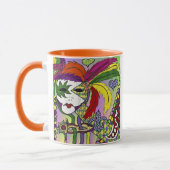Mug Masque de plumes de Mardi Gras psychédélique (Gauche)