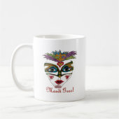 Mug Masque de plumes de Parties scintillant Mardi Gras (Gauche)