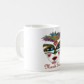 Mug Masque de plumes de Parties scintillant Mardi Gras (Devant gauche)