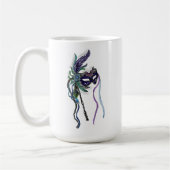 Mug Masque Mardi Gras avec plumes (Gauche)
