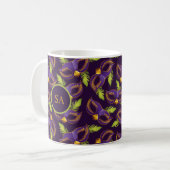 Mug Masque Mardi Gras Gold Vert violet personnalisé (Devant gauche)