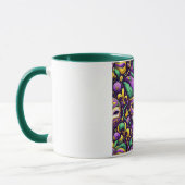 Mug Masque Mardi Gras/perles/fleur de lis (Gauche)