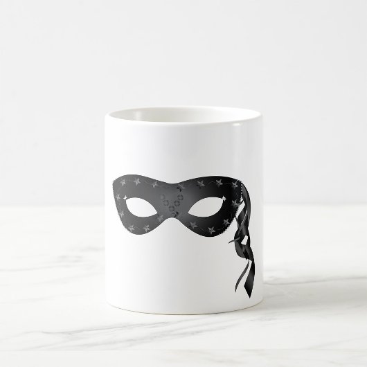 Mug Masque noir élégant avec dentelle florale