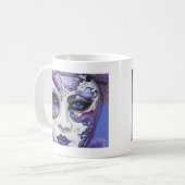 Mug Masque pourpre de carnaval par PSOVART (Devant gauche)