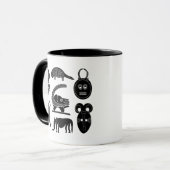 Mug masque tribal et animal d'afrique Abstraite (Devant gauche)