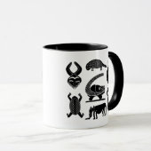 Mug masque tribal et animal d'afrique Abstraite (Devant droit)