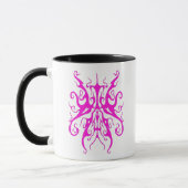 Mug Masque Tribal Rose Élégant Design Abstrait (Gauche)