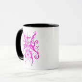 Mug Masque Tribal Rose Élégant Design Abstrait (Devant gauche)
