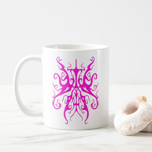 Mug Masque Tribal Rose Élégant Design Abstrait (Avec donut)