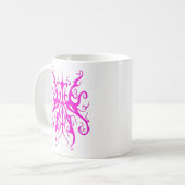 Mug Masque Tribal Rose Élégant Design Abstrait (Devant gauche)