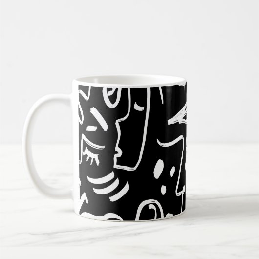 Mug Masques de faces Abstraites : Motif géométrique (Gauche)