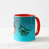 Mug MASQUES DE MASQUERADE DU MARDI GRAS Bleu Gemme (Devant droit)
