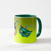 Mug MASQUES DE MASQUERADE DU MARDI GRAS Topaze jaune G (Devant droit)