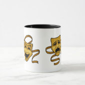 Mug Masques de théâtre de comédie et de tragédie d'or (Centre)