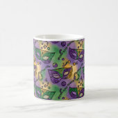 Mug Masques et perles de Mardi Gras violet vert jaune (Centre)