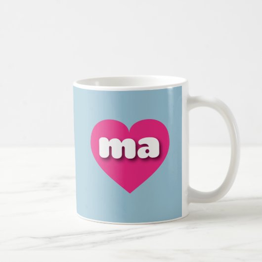 Mug Massachusetts coeur rose chaud - I love ma (Droite)