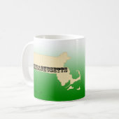 Mug - Massachusetts Plan d'Etat avec la ville (Devant gauche)