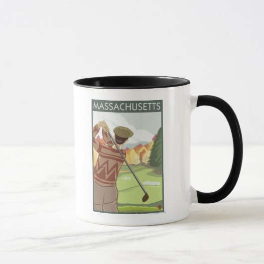Mug MassachusettsScène de golf (Droite)