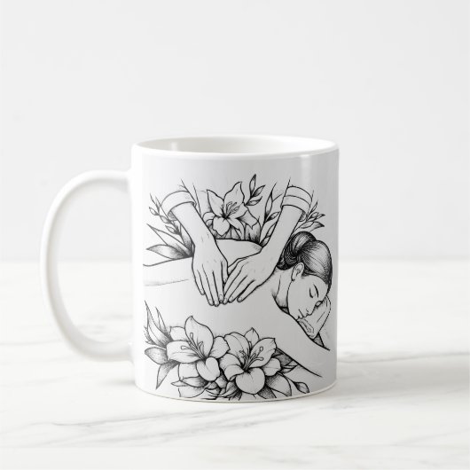 Mug Massage Thérapie Guérison Mains Énergie Spa Bien-ê (Gauche)