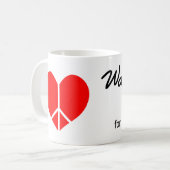 Mug Masse de Coeur de Paix (Devant gauche)