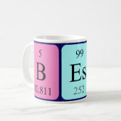 Mug Masse de nom de table périodique de base (Devant gauche)