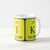 Mug Masse de nom de table périodique Erik (Devant droit)