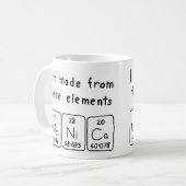Mug Masse de nom de table périodique Monica (Devant gauche)