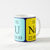 Mug Masse de nom de table périodique Yuna (Devant droit)