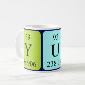 Mug Masse de nom de table périodique Yuna (Devant gauche)