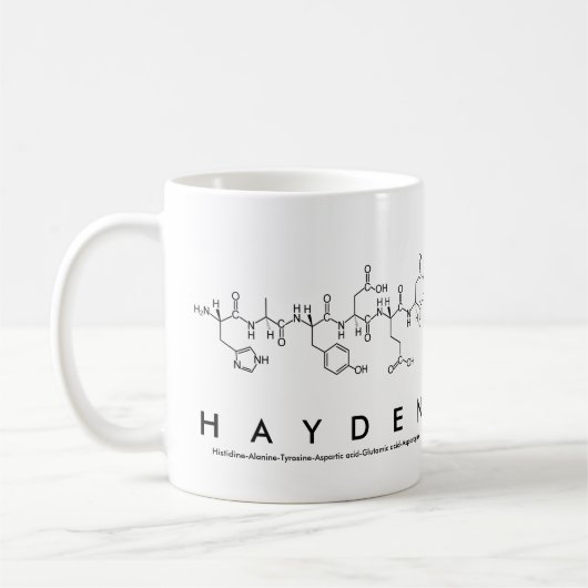 Mug Masse de nom du peptide Hayden (Gauche)