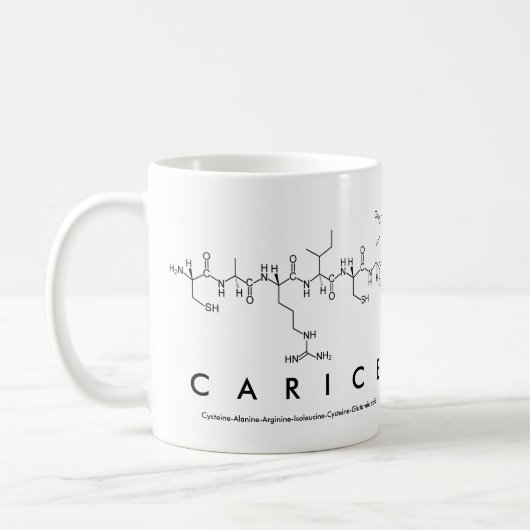 Mug Masse du nom du peptide carice (Gauche)