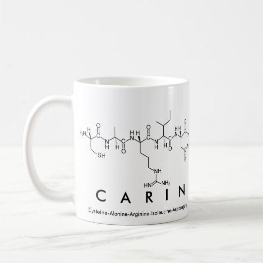Mug Masse du nom du peptide de la carine (Gauche)