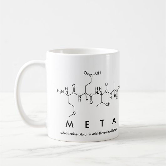 Mug Masse du nom du peptide Meta (Gauche)