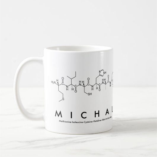 Mug Masse du nom du peptide Michal (Gauche)