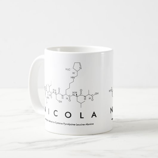Mug Masse du nom du peptide Nicola (Devant gauche)