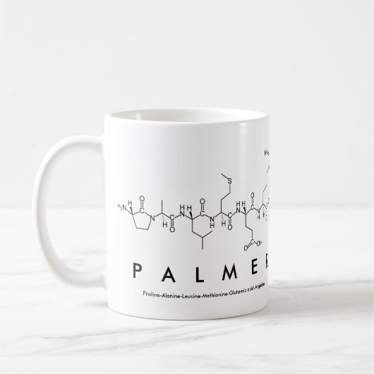 Mug Masse du nom du peptide Palmer (Gauche)
