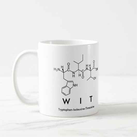 Mug Masse du nom du peptide Wit (Gauche)