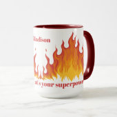 Mug Masse FIREFIGHTER de nom et de texte personnalisés (Devant droit)