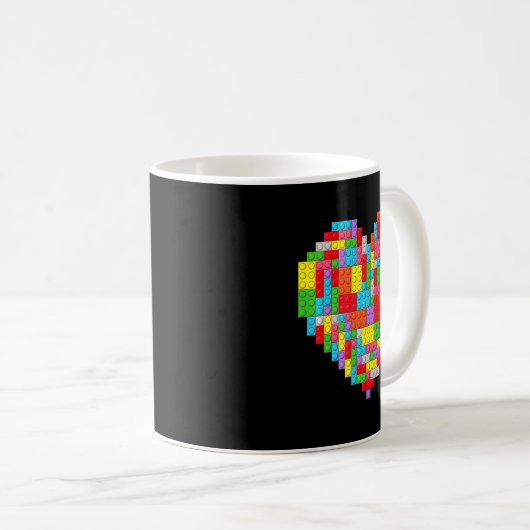 Mug Master Builder Block Brick Building Heart Valentin (Devant droit)