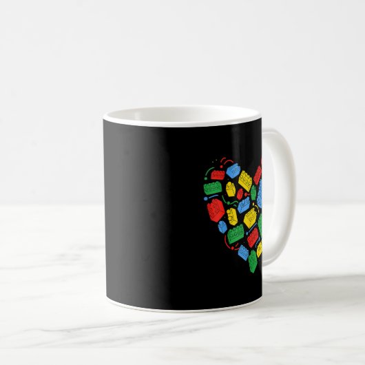 Mug Master Builder Block Brick Building Heart Valentin (Devant droit)
