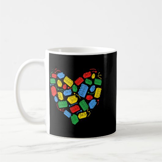 Mug Master Builder Block Brick Building Heart Valentin (Gauche)