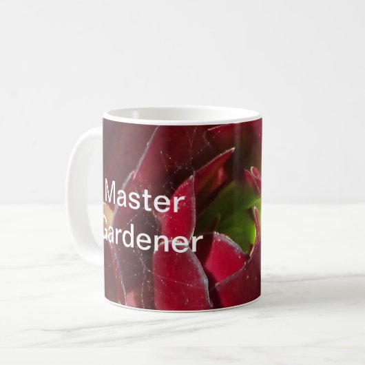 Mug Master Gardener Red Succulent Photo Landscaper (Devant gauche)