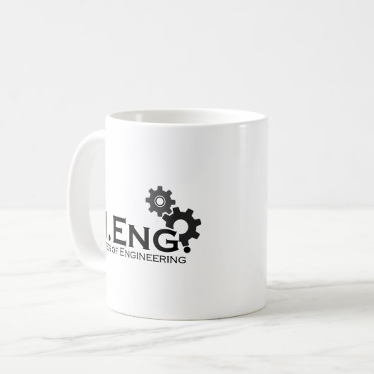 Mug Master of Engineering avec roue dentée (Devant gauche)